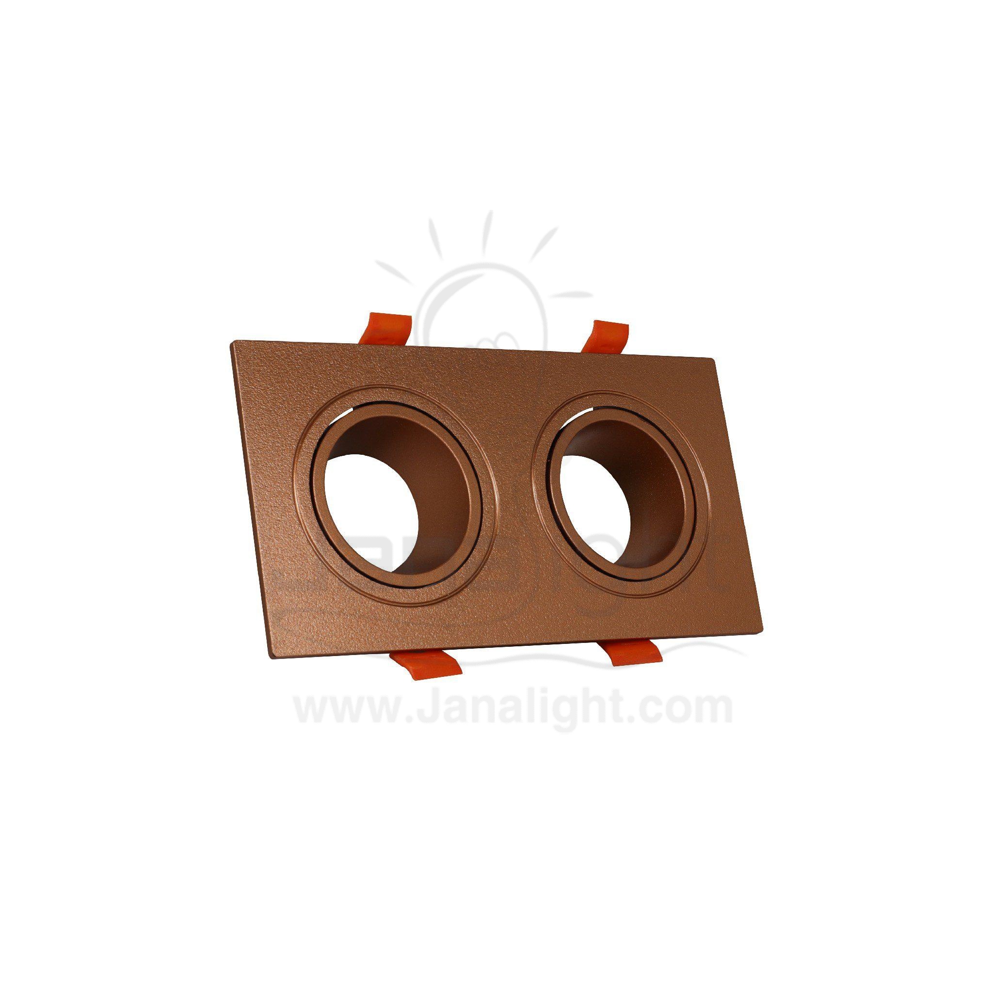 سبوت لايت فارغ متحرك مستطيل 2 عين بلاستك روز جولد جنى لايت JN406 Double square rose gold Spotlight frame